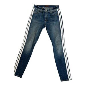 7 For All ManKind High Waist Ankle Skinny Size 27 | Striped Sides Preppy Y2K